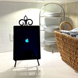 Black iron easel. IPad stand, cookbook holder, plate stand, small art easel.